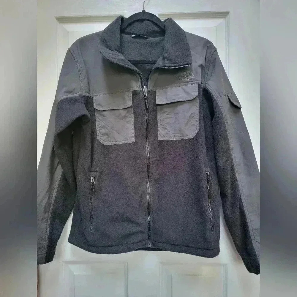 The North Face Men's Heavy Fleece/Canvas Zippered Jacket w/pockets Size Small